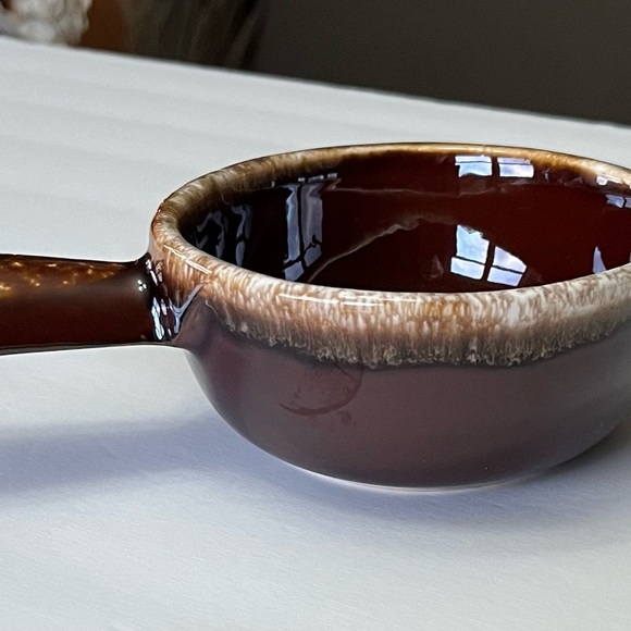 VTG McCoy pottery 1960s brown drip glaze French onion soup bowl, #7050 - Picture 3 of 8